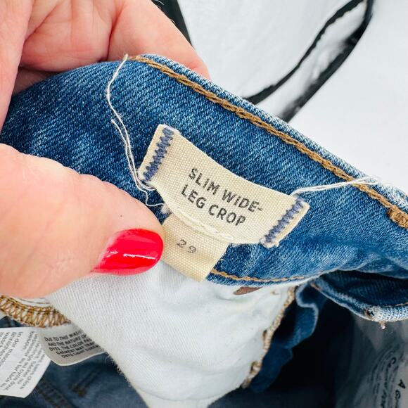 Madewell Slim Wide Leg Crop Jeans Size 29 Classic Button Fly Closet Staple - Picture 6 of 8